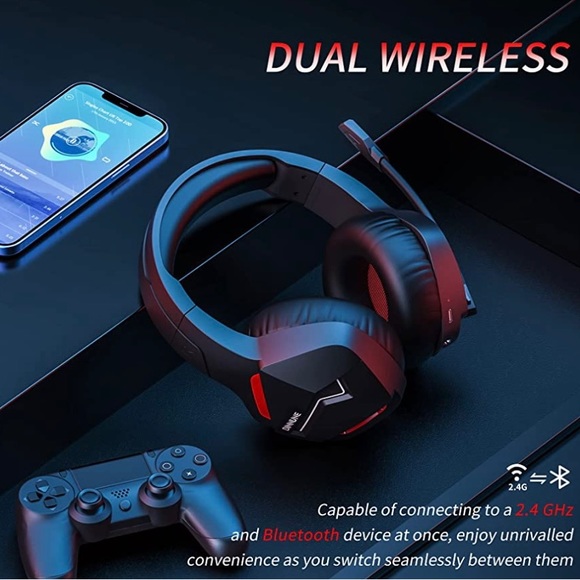 Wireless Gaming Headset with Microphone Wireless Bluetooth USB Gamer Headphones - Picture 4 of 8